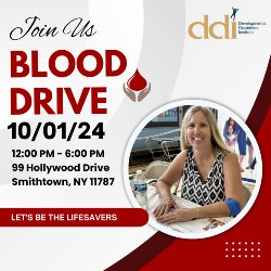 Picture of woman who gave blood - DDI Blood Drive Flyer